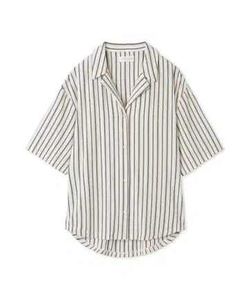 SNIDEL HOME 스트라이프 컷 오픈 카라 셔츠
