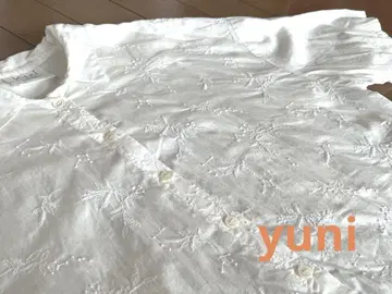 yuni 화이트 셔츠 자수 패턴 면100%