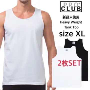 미사용 새상품 프로 클럽 헤비 웨이트 탱크탑 화이트 블랙 XL 2장 무지