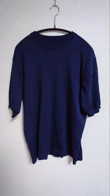 MUJI 헴프 혼방 크루넥 반팔 스웨터 M 사이즈