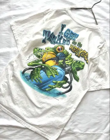 구제 의류 티셔츠 개구리 프로그 M anvil 90s