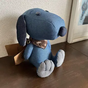 오카야마 쿠라시키 한정판 스누피 봉제 인형 데님