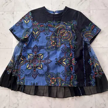사카이 sacai 시어 플리츠 도킹 탑 사이즈 3 튜닉