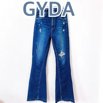 GYDA H/W BACKRIPPED SHAPELY LINE 플레어 데님
