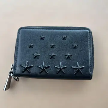 JIMMY CHOO 동전 지갑 남성용 엠보 카프 스킨 코인 케이스