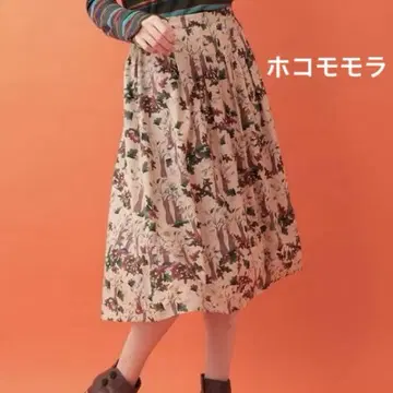 호코모모라 판타지 프린트 스커트 올 패턴 허리 밴딩