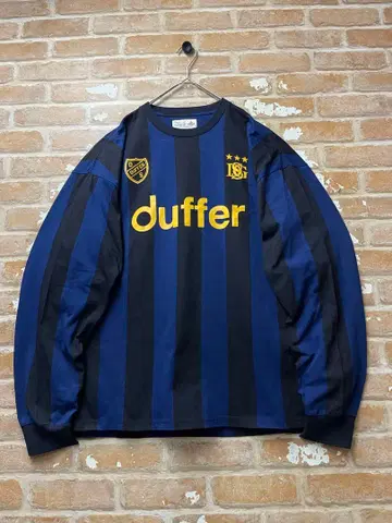 DUFFER 게임 셔츠 롱 T 스트라이프 유니폼 축구 셔츠