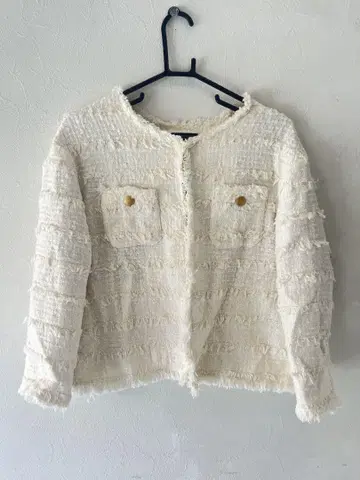 BARNEYS NEW YORK 트위드 노카라 자켓