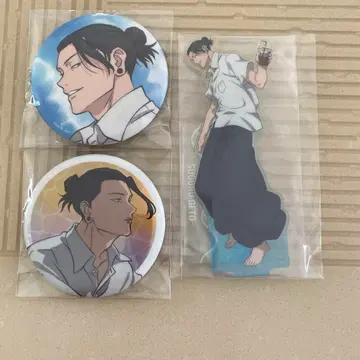 세가 럭키 쿠지 주술회전 게토 스구루 아크릴 스탠드 캔뱃지 세트