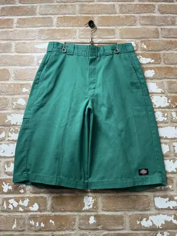 디키즈 Dickies 하프 팬츠 워크 팬츠 원 포인트 그린 구제 의류