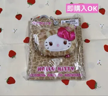 미개봉 새상품 갸루 키티 레오파드 무늬 헬로키티 헤어 클립 산리오 한정판