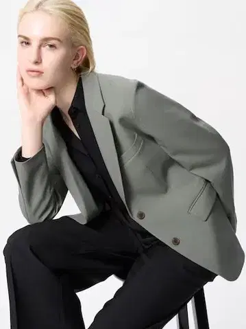 유니클로 감동 자켓 그레이 L