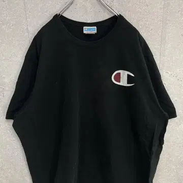 챔피온 프린트 로고 블랙 오버 사이즈 티셔츠 3XL