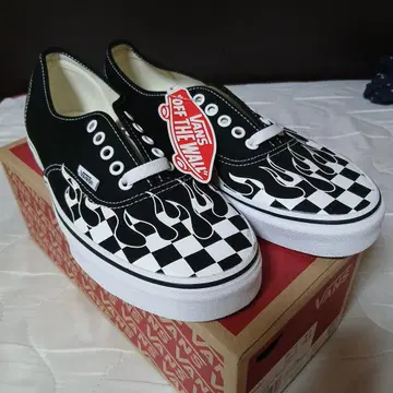 미사용품 VANS 오센틱 파이어 체크 패턴 27cm
