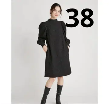 CELFORD 셀포드 백 리본 자카드 원피스 블랙 38