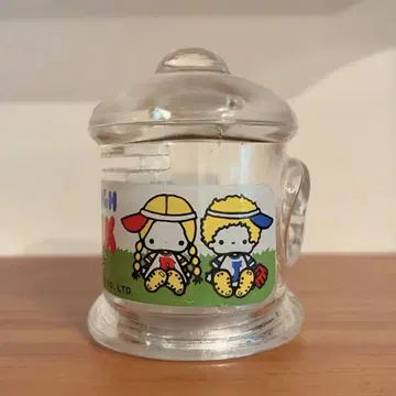 산리오 1975년 유리 엽서형 미니 저금통 패티와 지미 쇼와 레트로