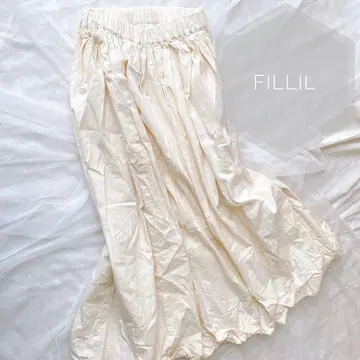필릴 Fillil 벌룬 스커트 린넨 소재 면100% 플레어 롱