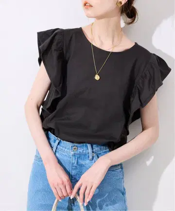 이에나 땀 얼룩 방지 프릴 티셔츠
