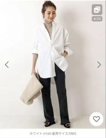 Spick and Span 클리어 코튼 스탠드 카라 셔츠