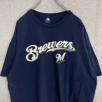 MLB 메이저리그 브루어스 팀 로고 프린트 티셔츠 XL 정도