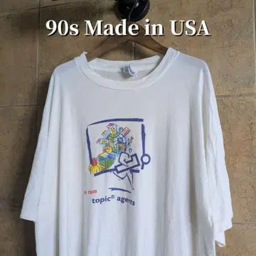 90s USA제 topic 기업 IT 티셔츠 싱글 스티치 XL