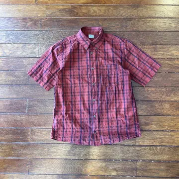 cp company 반팔 체크 셔츠 짧은 기장