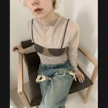 리틀$우지 / 시어 스위칭 브라 톱