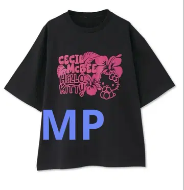 CECIL McBEE 헬로키티 티셔츠 블랙 아베일 미사용 새상품 택 포함