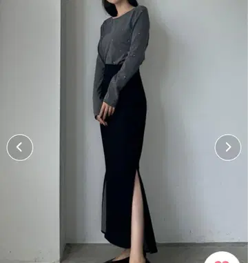 Louere 스트레치 데님 백 머메이드 스커트