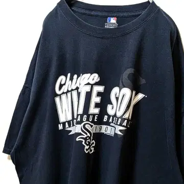 MLB 화이트 양말 티셔츠 블랙 검정 2XL 구제 의류