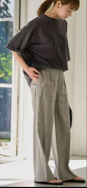 프레임워크 린넨 믹스 팬츠
