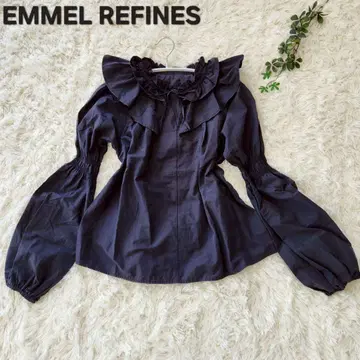 에멜리파인즈 EMMEL REFINES 프릴 개더 리본 블라우스