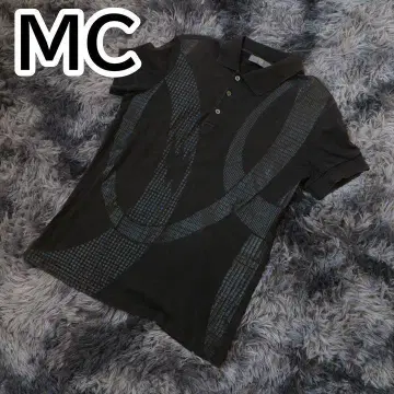 MC MC 남성용 피케 셔츠 블랙 XS(SS)