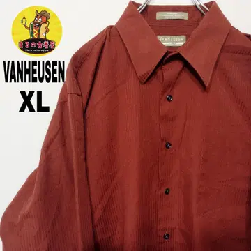 미국 구제 의류 VAN HEUSEN 긴팔 버튼 셔츠 XL 크림슨