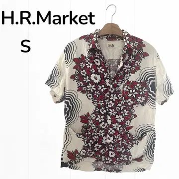 H.R.MARKET 반팔 셔츠 꽃무늬 S 탄력 레이온 알로하 셔츠