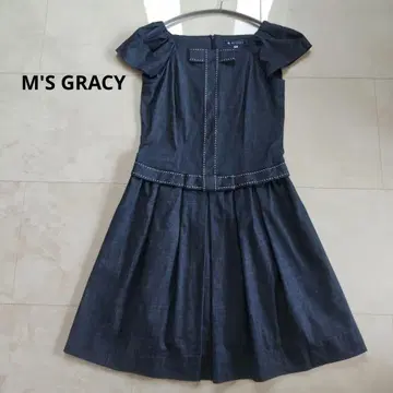 M'S GRACY 인디고 턱 플리츠 원피스