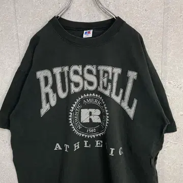 러셀 애슬레틱 USA제 빅 프린트 블랙 티셔츠 2XL