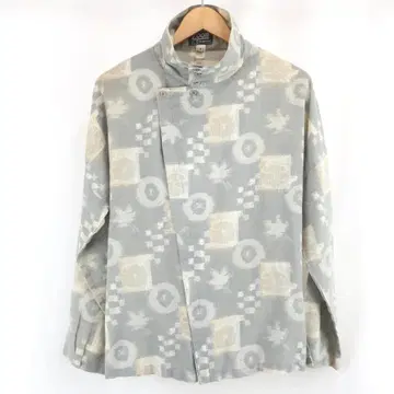 VINTAGE ZooM Cavaricci 올 패턴 비익 스탠드 카라 셔츠