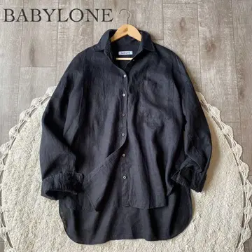 BABYLONE 바빌론 린넨 오버 사이즈 셔츠 블랙 린넨 검정