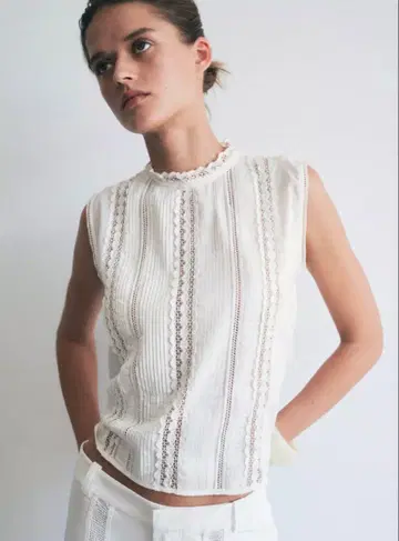 ZARA ZW COLLECTION 로맨틱 자수 블라우스 M