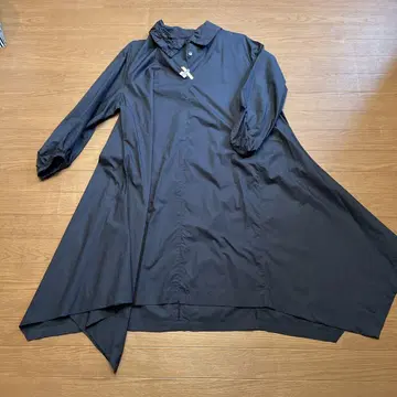 네이비 카라 부착 셔츠 원피스 A 라인