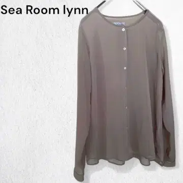 시루무린 블라우스 셔츠 상의 긴팔 쉬폰풍 앞면 버튼
