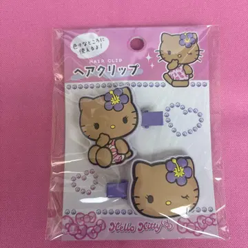 일광화상 키티 헤어 클립 퍼플 갸루 키티 헬로키티
