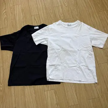 뉴트럴 웍스 드라이 저리 빅 실루엣 포켓 반팔 셔츠 화이트 블랙