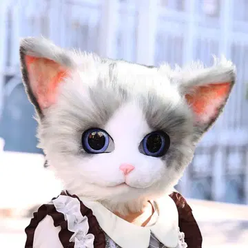 고양이 고양이 퍼 수트 인형옷 헤드만 전체 마스크 케모노 아틀락