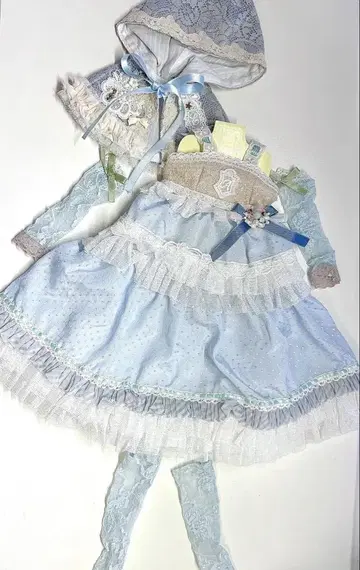 딜러 제작 SD DD 60cm 사이즈 의류 스카이블루 드레스