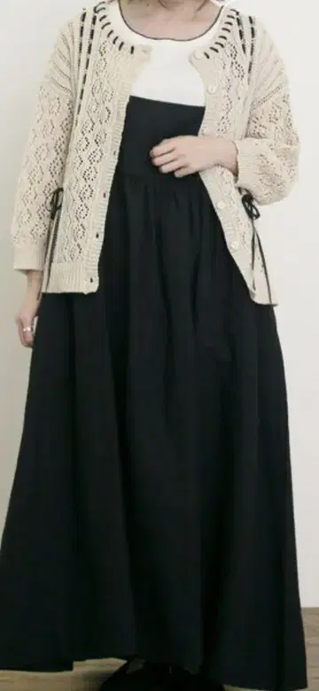 사만사 모스모스 미개봉 새상품 키나리 레이스 뜨개질 가디건 긴팔