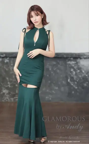 Andy 롱 드레스 [GLAMOROUS] S 그린