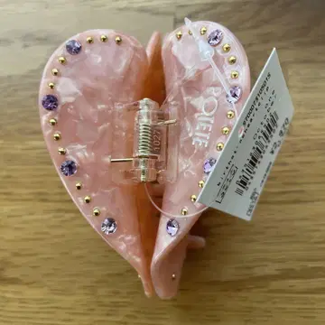 POTETE 하트 모양 헤어 클립 핑크
