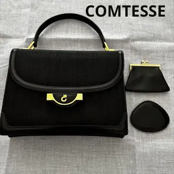 콤테스 COMTESSE 호스 헤어 핸드백 블랙 새상품급